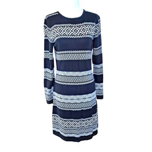 Cynthia Rowley | Dresses | Cynthia Rowley Black And White Cotton Rayon  Lightweight Knit Sweater Dress Szm | Poshmark